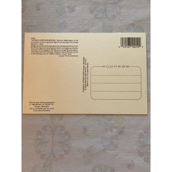 Washington State Vintage Topographical Postcards circa 1992 - Picture 6 of 11